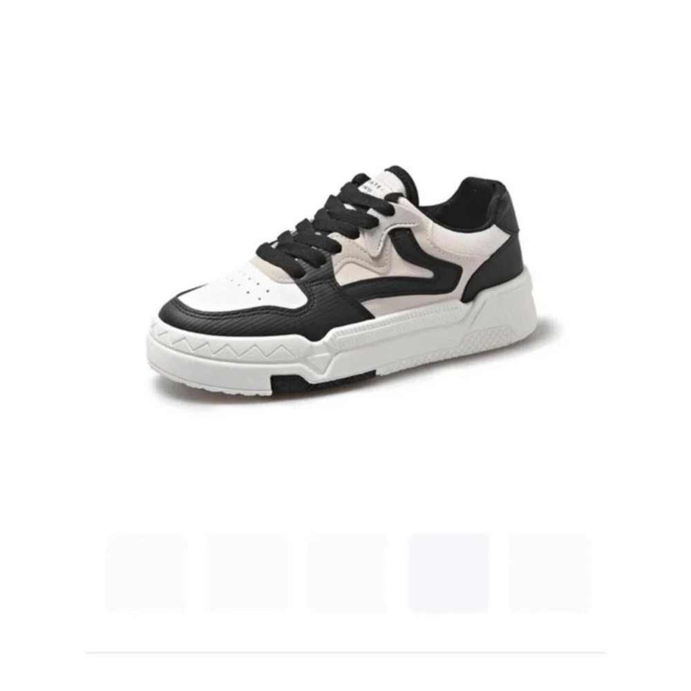 DeFlorance black & white platform sneakers